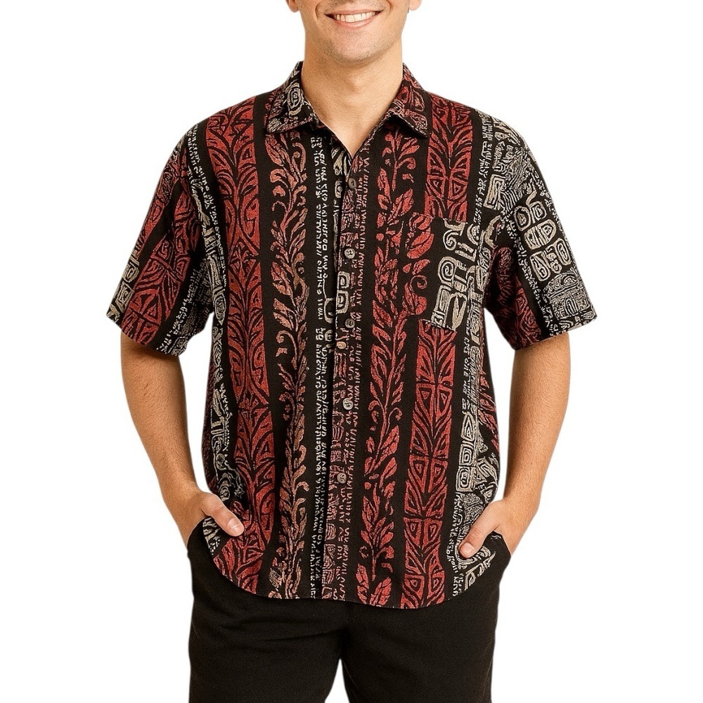 Flipbox Large Vintage 90s Short Sleeve Button Up w/ Pocket Hawaiian Casual